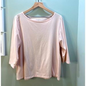 Talbots Blush Pink 3/4 Sleeve Tee